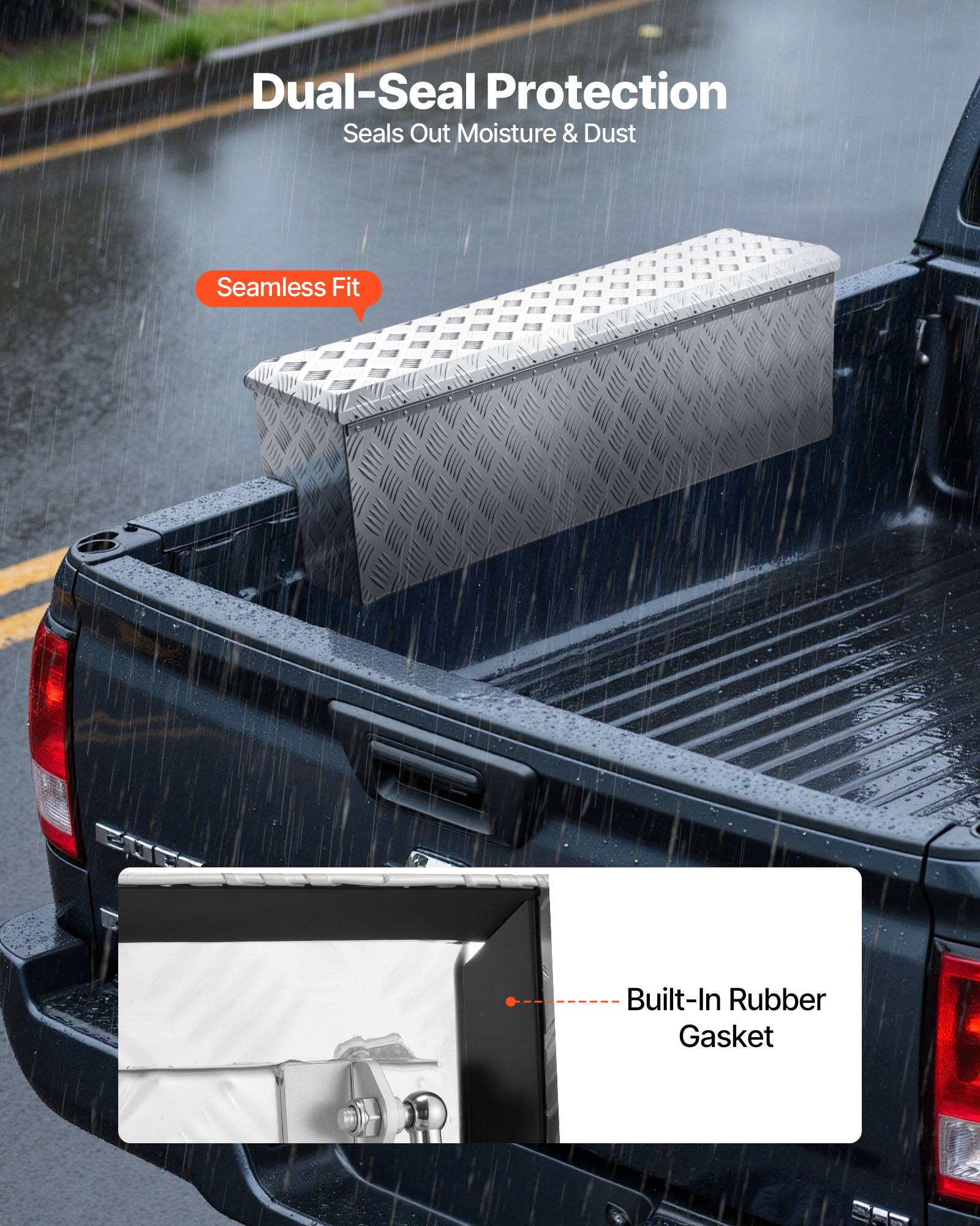 Dual-Seal Protection  
Seals Out Moisture & Dust  

Seamless Fit  

Built-In Rubber Gasket