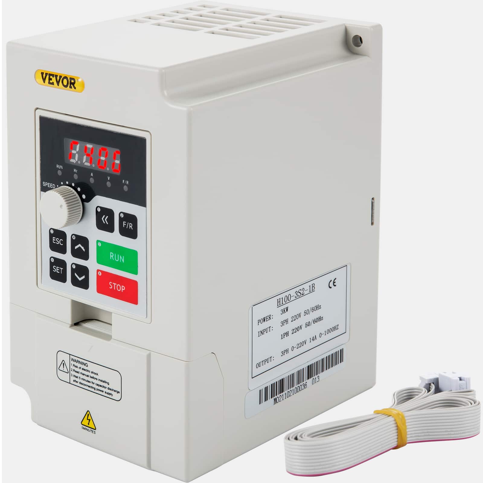 VEVOR - Variable Frequency Drive, AC 220V Input 3KW Variable Frequency CNC Drive Inverter Converter, VFD 4HP 1 or 3 Phase Input - White price history on PriceWatchPro