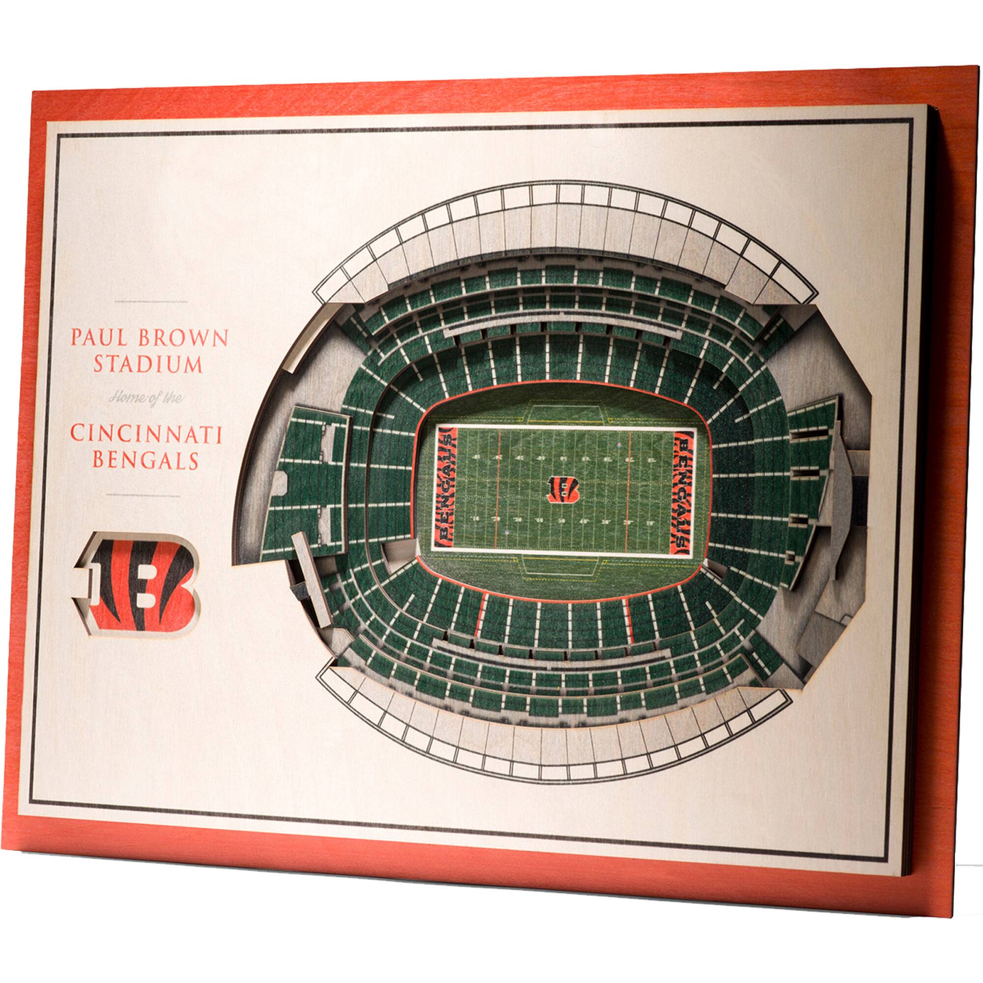 YouTheFan - Cincinnati Bengals 17'' x 13'' 5-Layer StadiumViews 3D Wall Art - Brown