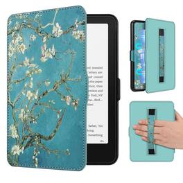 Kitcheniva - Slim Shell Case With Hand Strap For 7" Kindle Paperwhite (12th Gen 2024) - Blossom