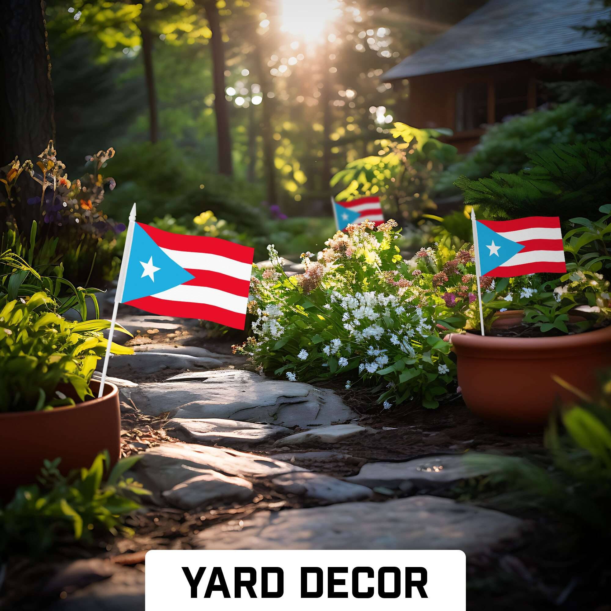 G128 Handheld Puerto Rico Stick Flags 4x6 Inch Printed 150D Polyester ...