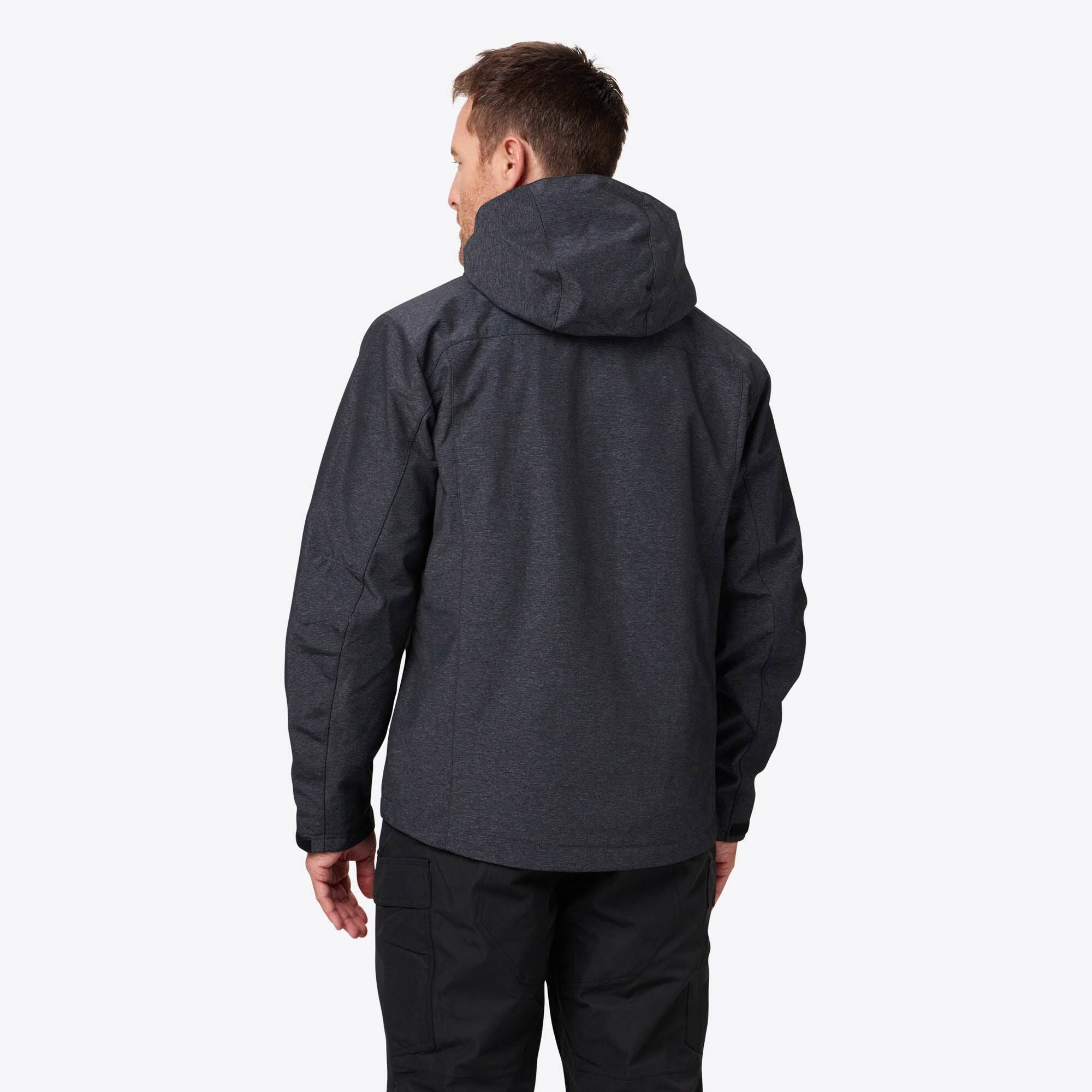 Back. Mobile Warming - Men's Adventure Heated Jacket - Heather Grey.
