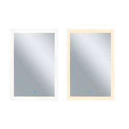 CWI Lighting - Abigail Rectangle Matte LED 30 in. Mirror From our Abigail Collection - White