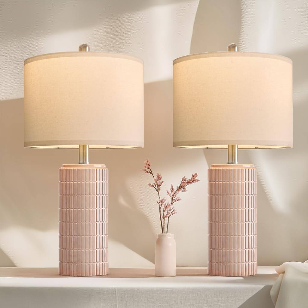 Light Pink - 23'' Ceramic Lamps