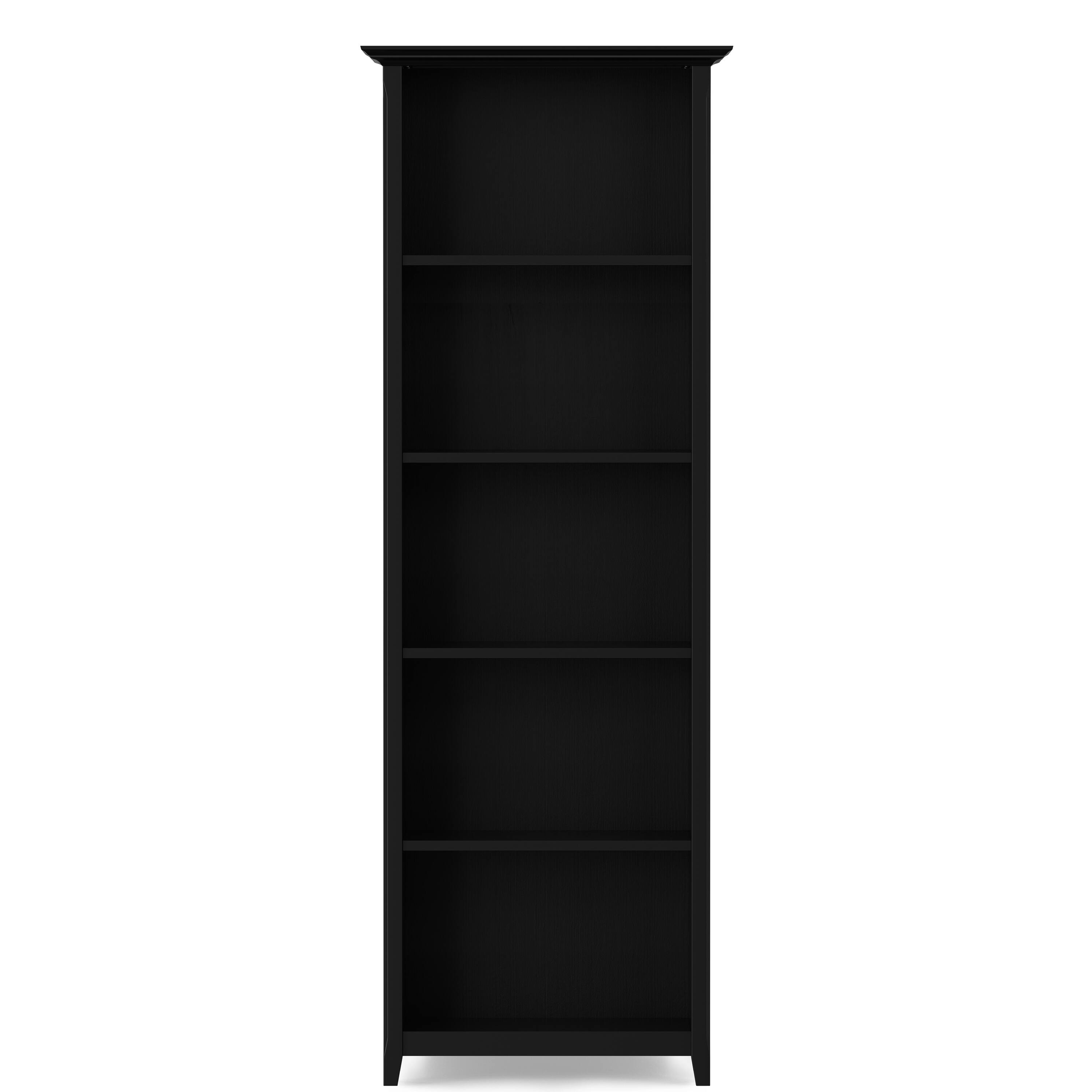 Alt View 4. Simpli Home - Acadian 60 inch TV Stand with 26 inch 5 Shelf Bookcases (Set of 3) - Black.