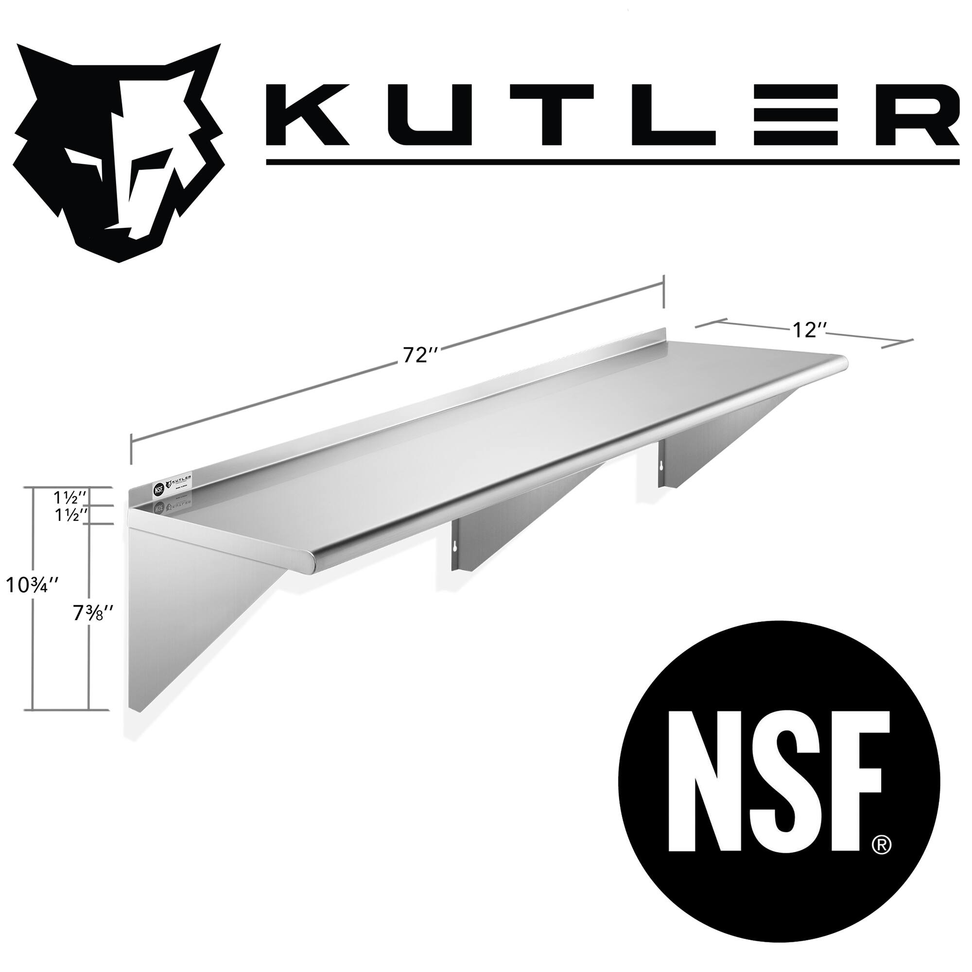 KUTLER

72"
12"
1" 1"
RF Prothin
10 3/4" 7 3/8"
NSF