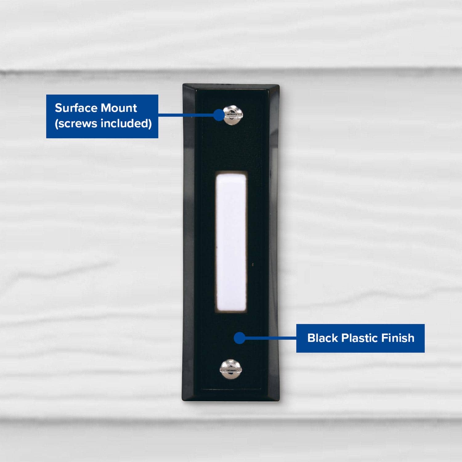 HEATH ZENITH Black Plastic Wired Pushbutton Doorbell 011009201053