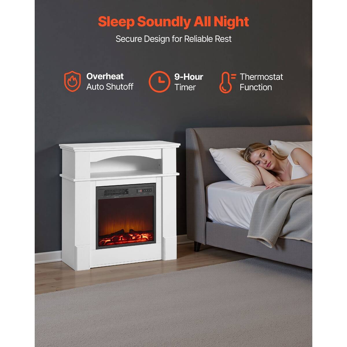 Sleep Soundly All Night  
Secure Design for Reliable Rest  
Overheat Auto Shutoff  
9-Hour Timer  
Thermostat Function