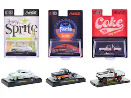"Sodas" Set of 3 pieces Release 54 Limited Edition to 10000 pieces Worldwide 1/64 Diecast Model Cars by M2 Machines - Multicolor