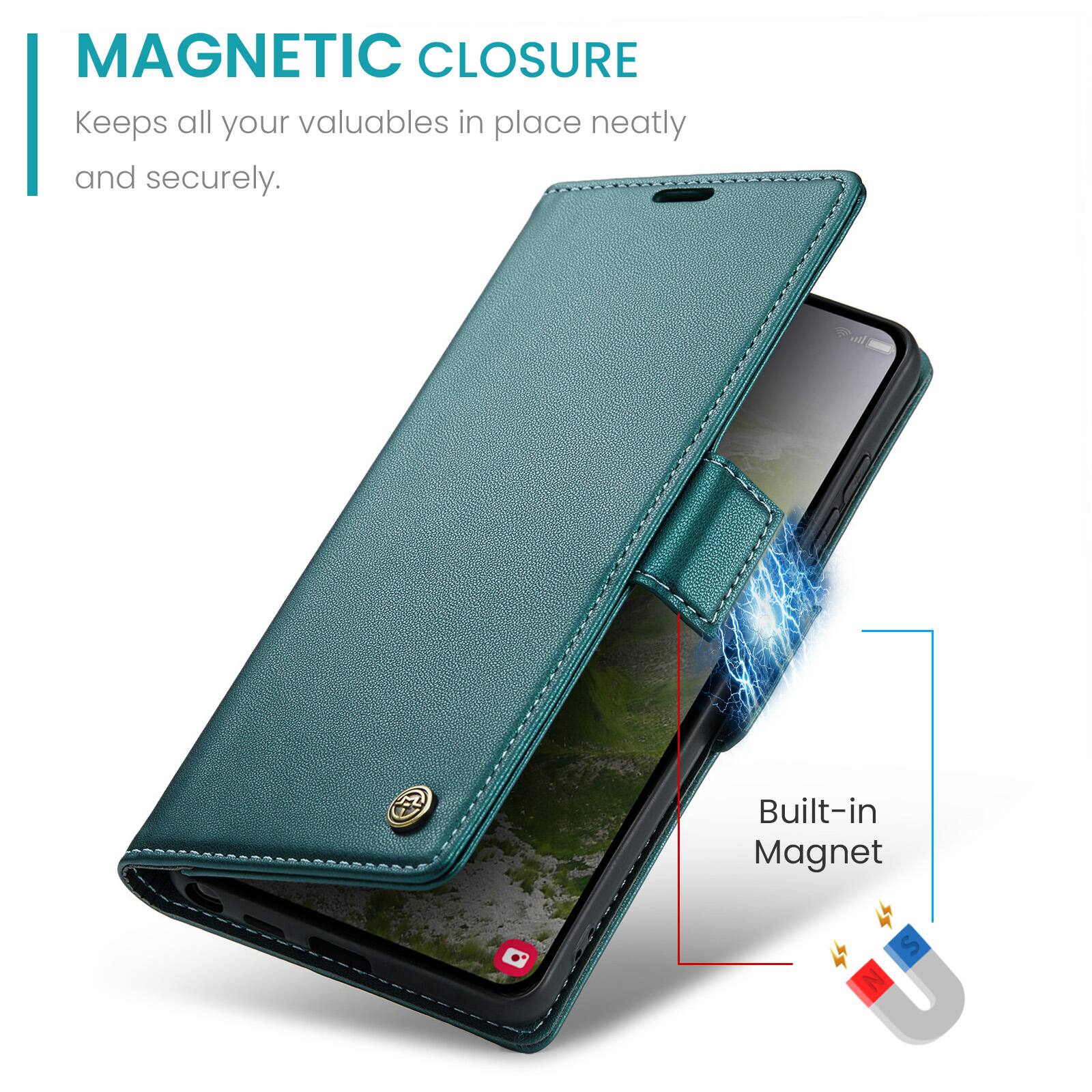 MAGNETIC CLOSURE  
Keeps all your valuables in place neatly and securely.  
Built-in Magnet