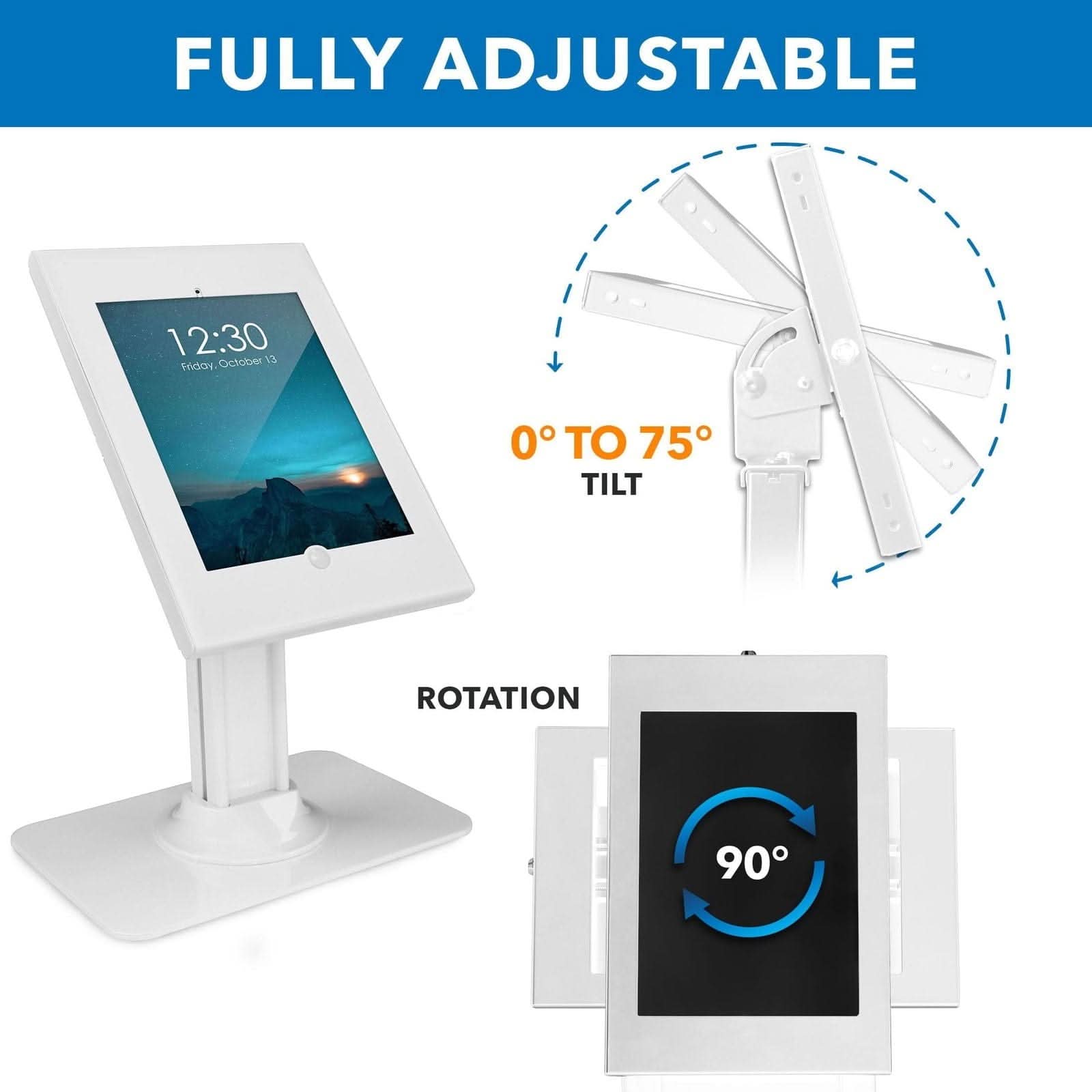 FULLY ADJUSTABLE

12:30  
Friday, October 13

0° TO 75° TILT

ROTATION

90°