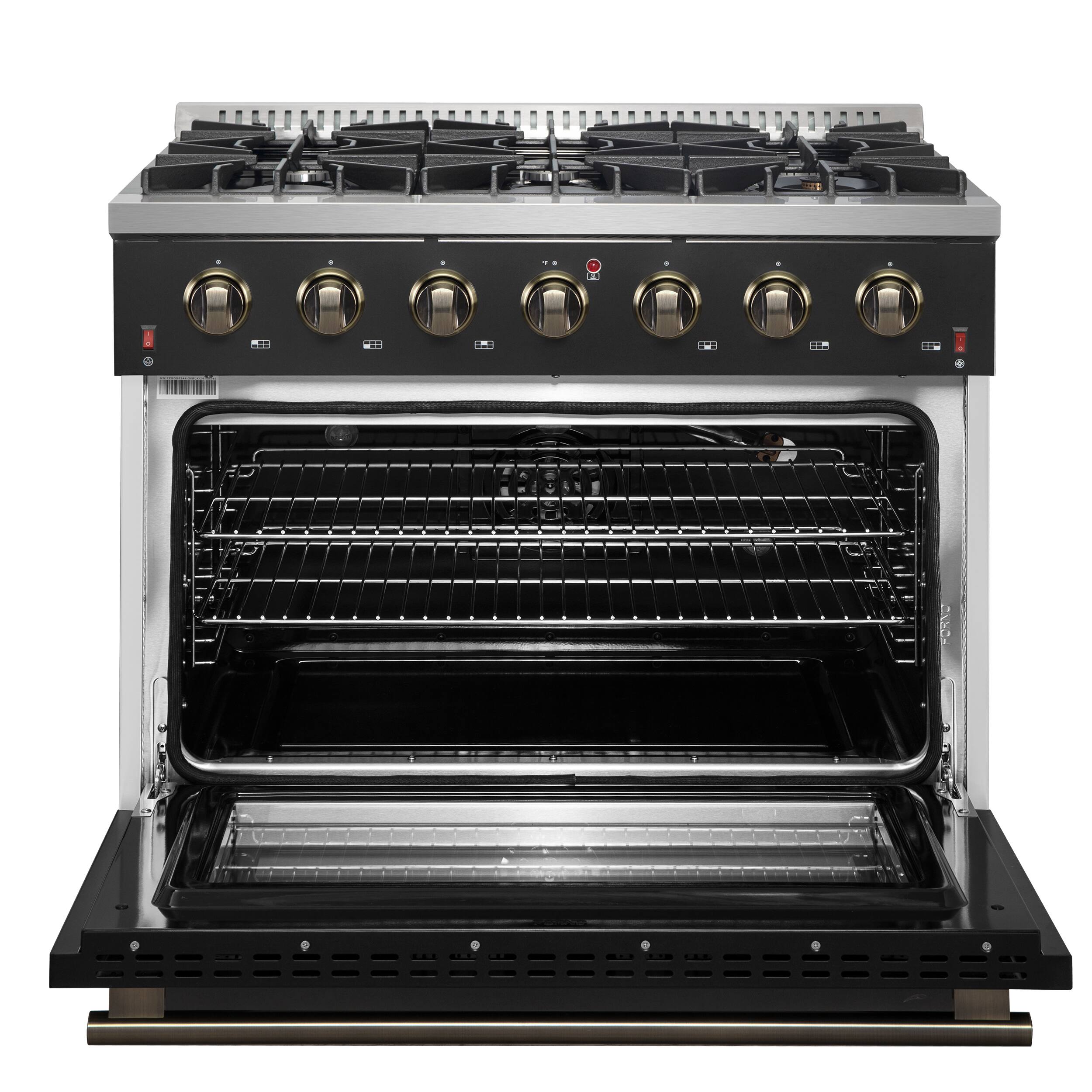 Alt View 1. Forno Appliances - Galiano 5.36 Cu. Ft. Freestanding Gas Range with Convection Oven - Black.