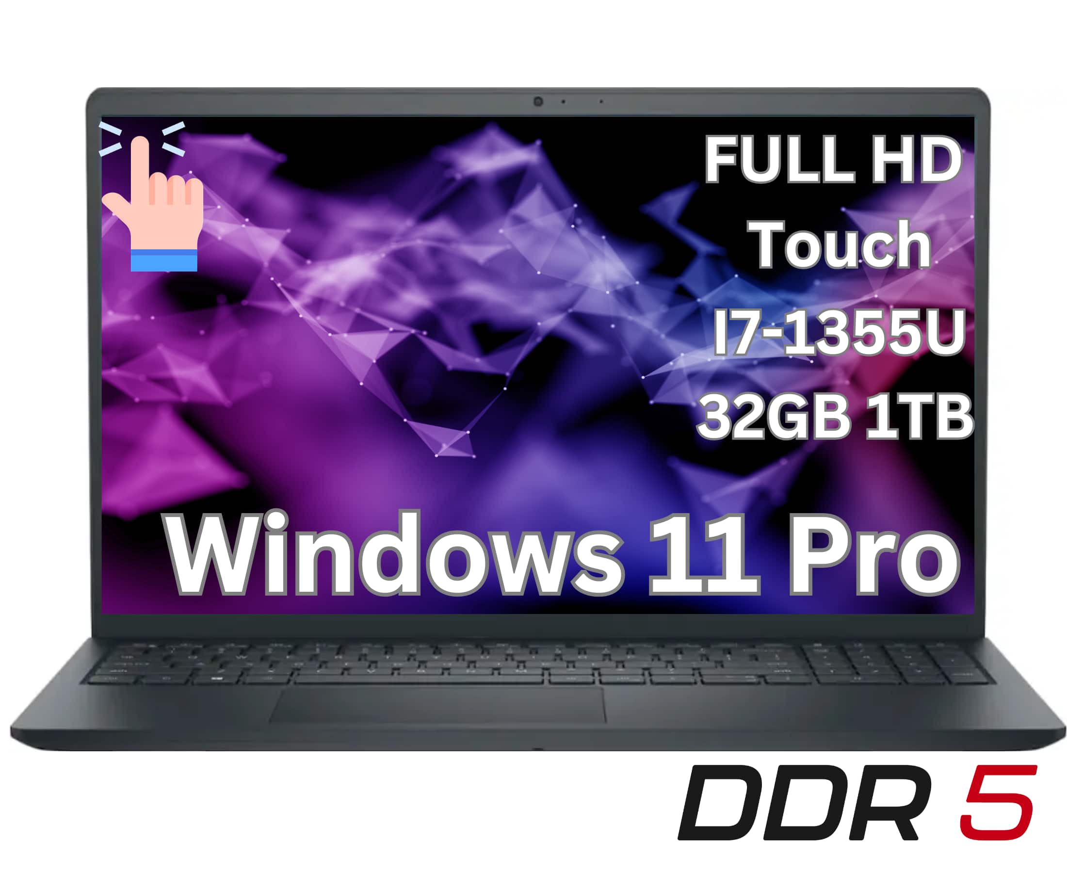 Dell - Upgraded - 15.6" 2K Touchscreen Laptop - Intel 13th Generation Core i7 1355U 2023 - 32GB Memory - 1TB Storage-Windows 11 Pro - Black