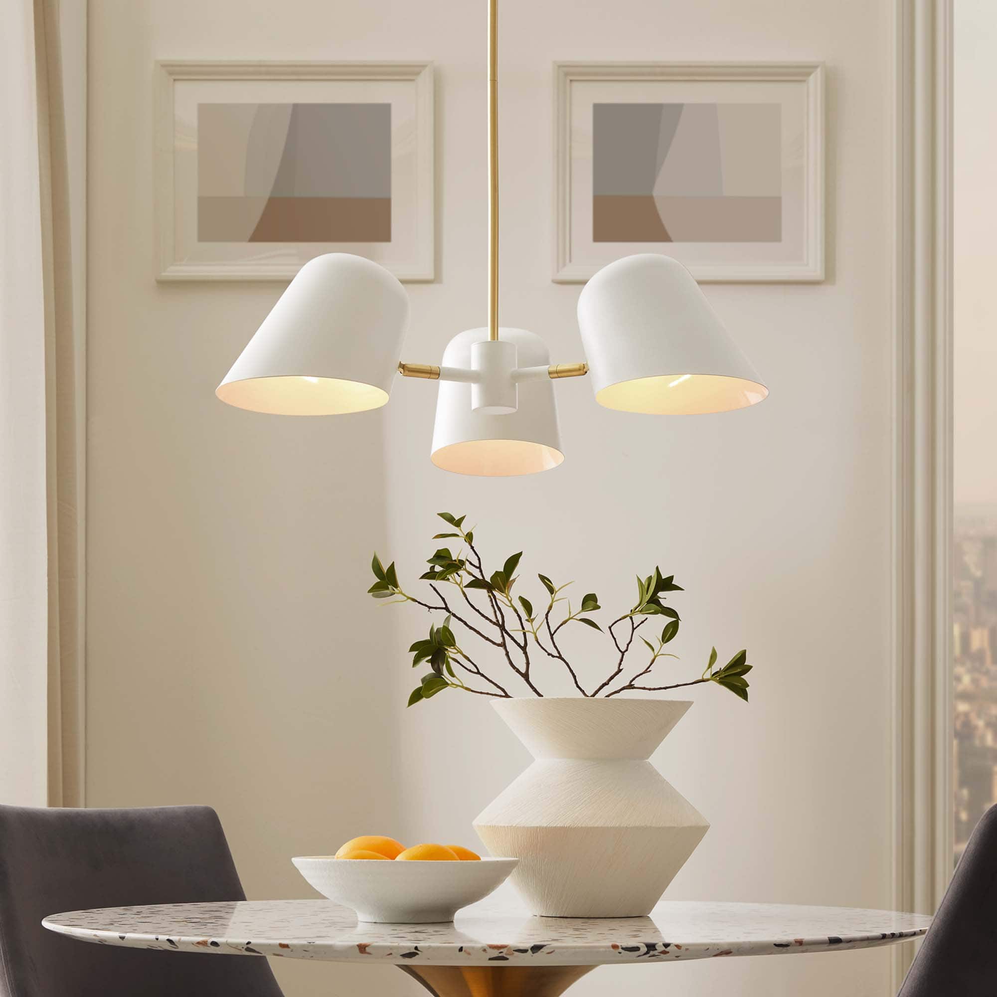 Briana 3-Light Pendant Light by Modway - White