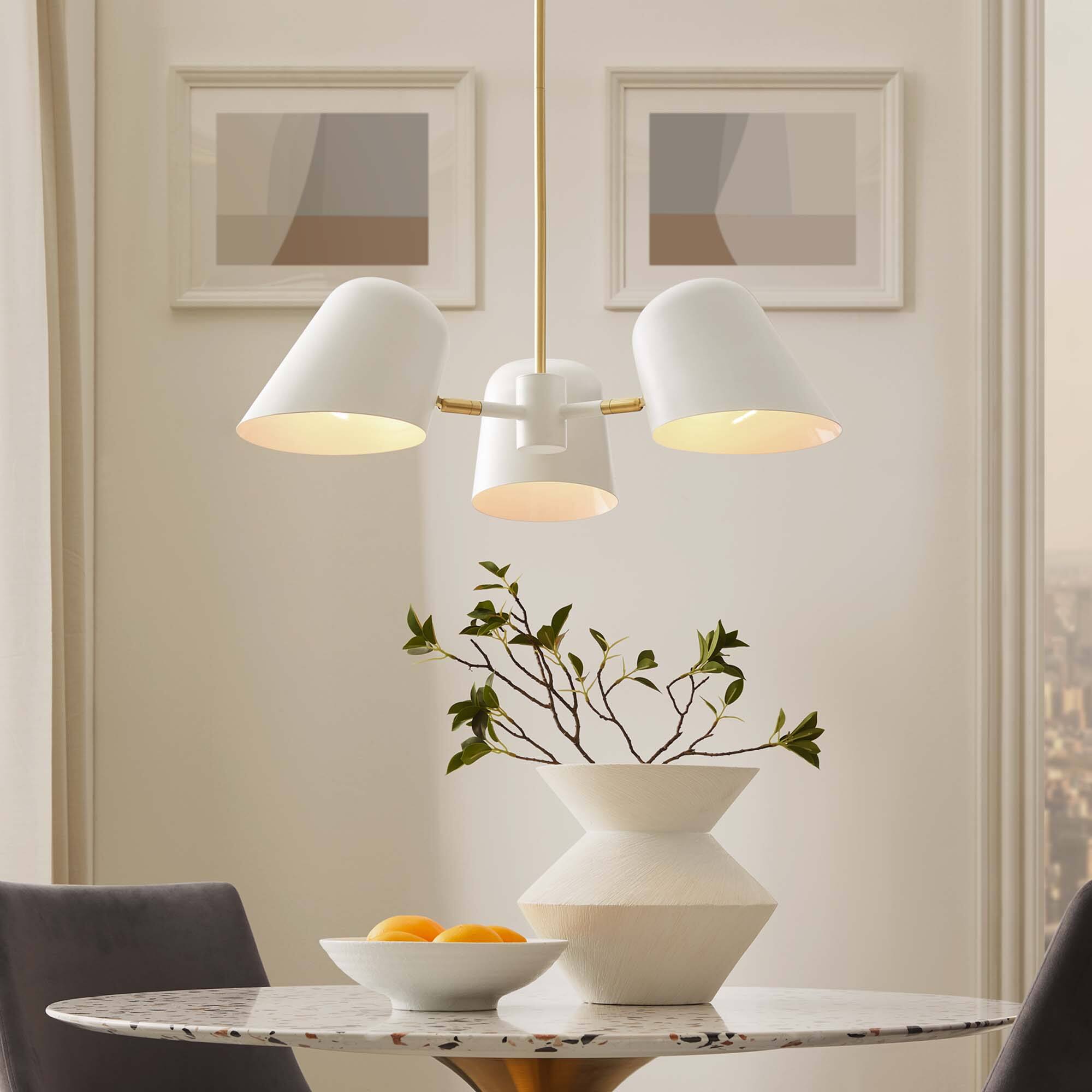 Front. Modway - Briana 3-Light Pendant Light by Modway - White.