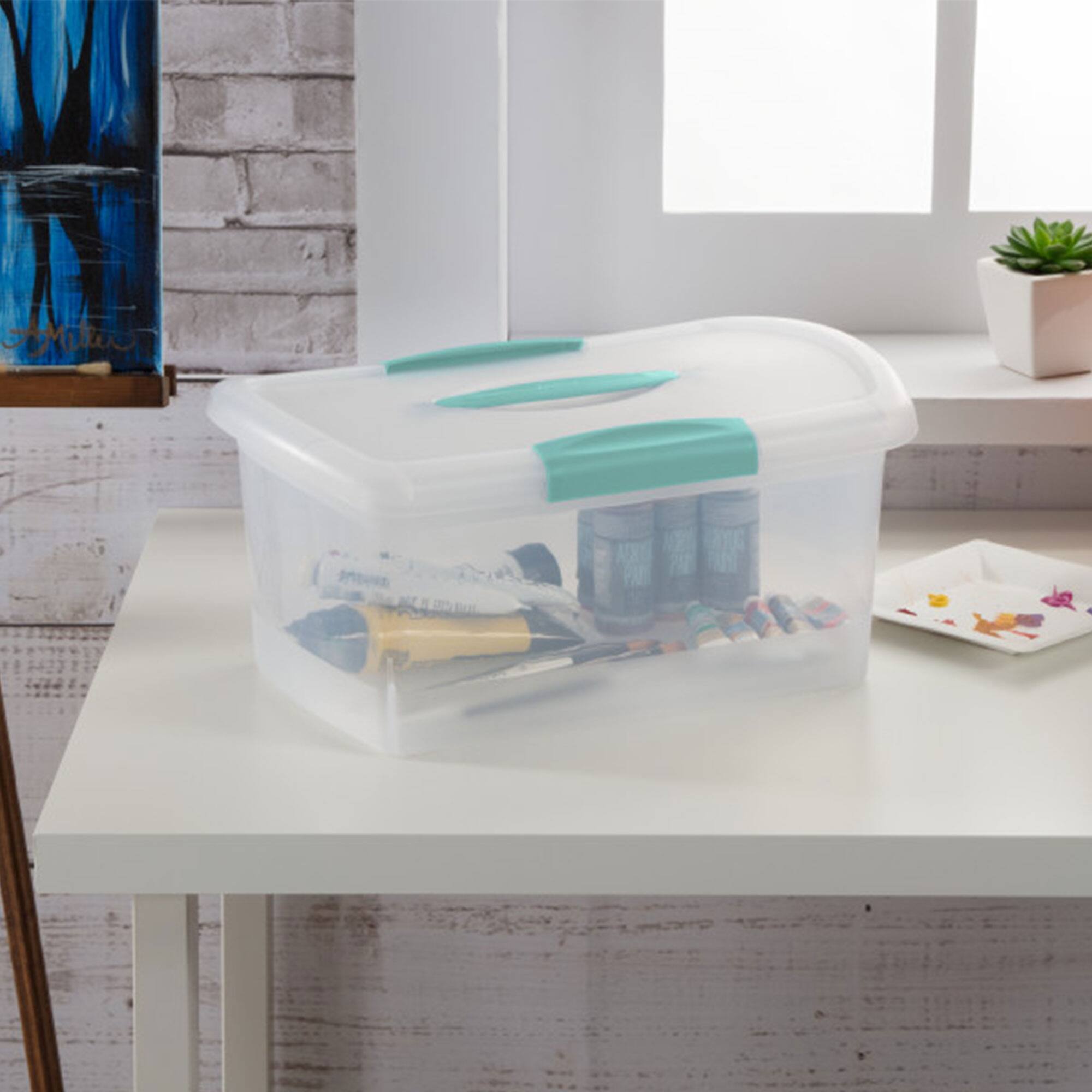 Alt View 2. Sterilite - Sterilite Medium Nesting ShowOffs, Stackable Storage Bin with Latch Lid, 30 Pack.