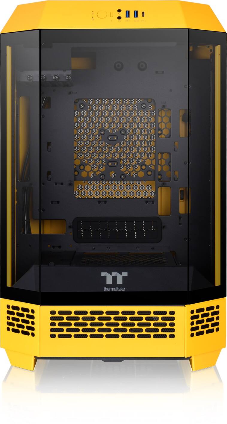 Alt View 12. Thermaltake - The Tower 300 Micro ATX PC Case - Bumblebee Yellow.
