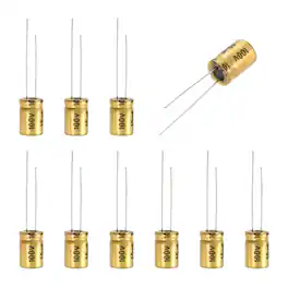 Unique Bargains - 15uF 100V Non-Polarized Electrolytic Capacitor, 8x12mm Aluminum Audio Cap, for DIY Tweeter, 10pcs - Gold