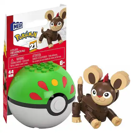 MEGA Pokémon Litleo 21
Lil' Lionceau Leufeo
ATTENTION: Petits éléments. DANGER d'étouffement moins de 36 mois
WARNING: CHOKING HAZARD - Small parts. Not for children under 3 years
6+
44 PCS