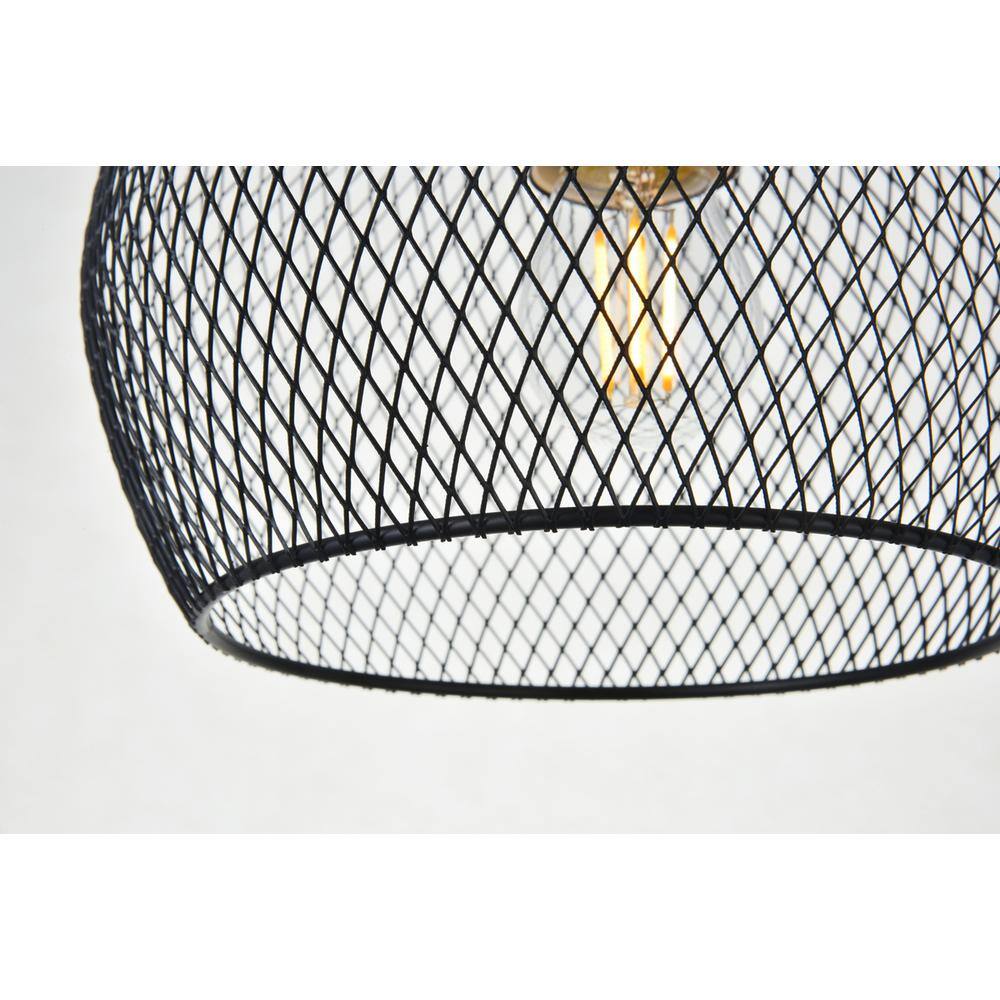 Alt View 3. Living District - Keller 1 Light Black Pendant - Black.
