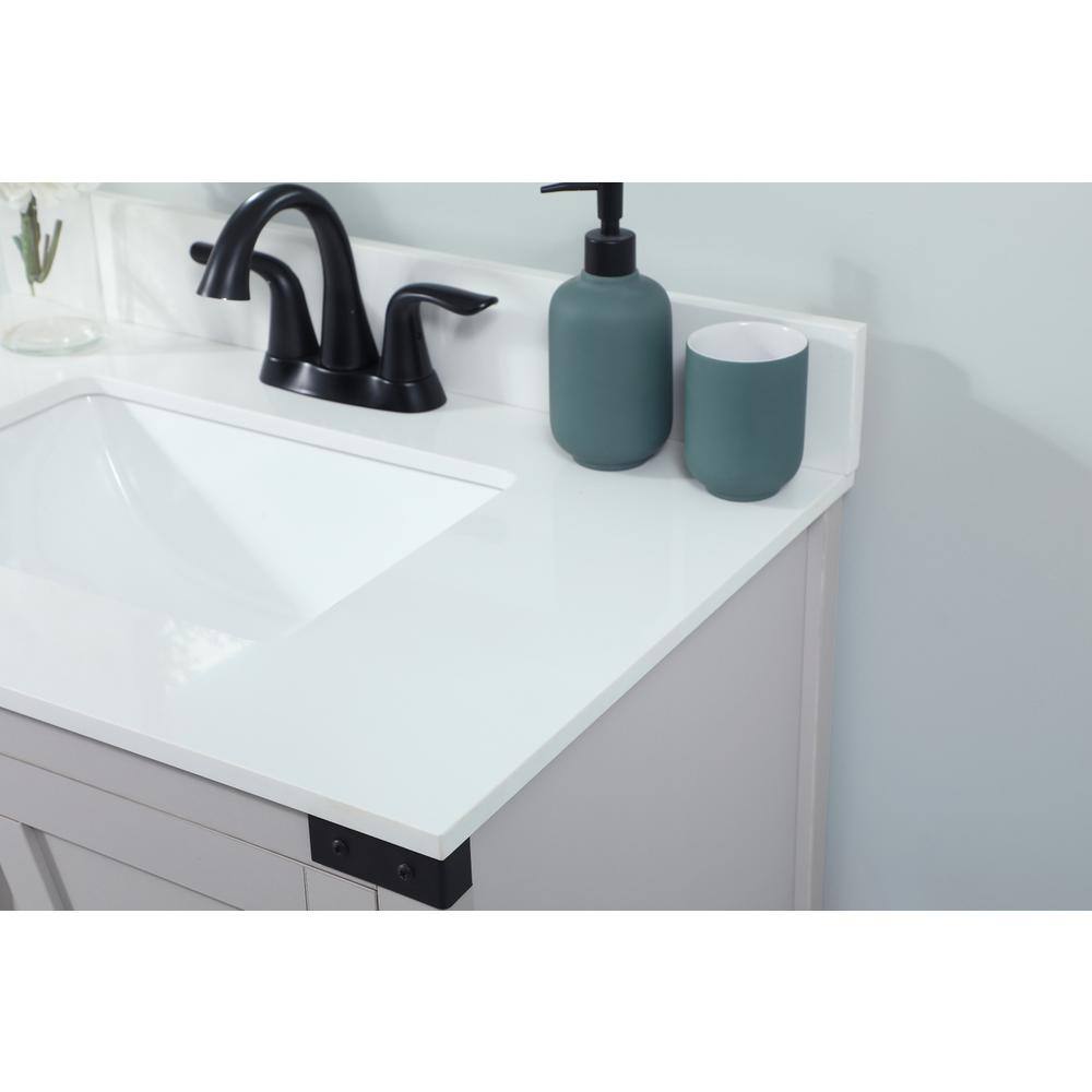 Alt View 8. Elegant Kitchen and Bath - 30 inch Single bathroom vanity in grey with backsplash - Grey.