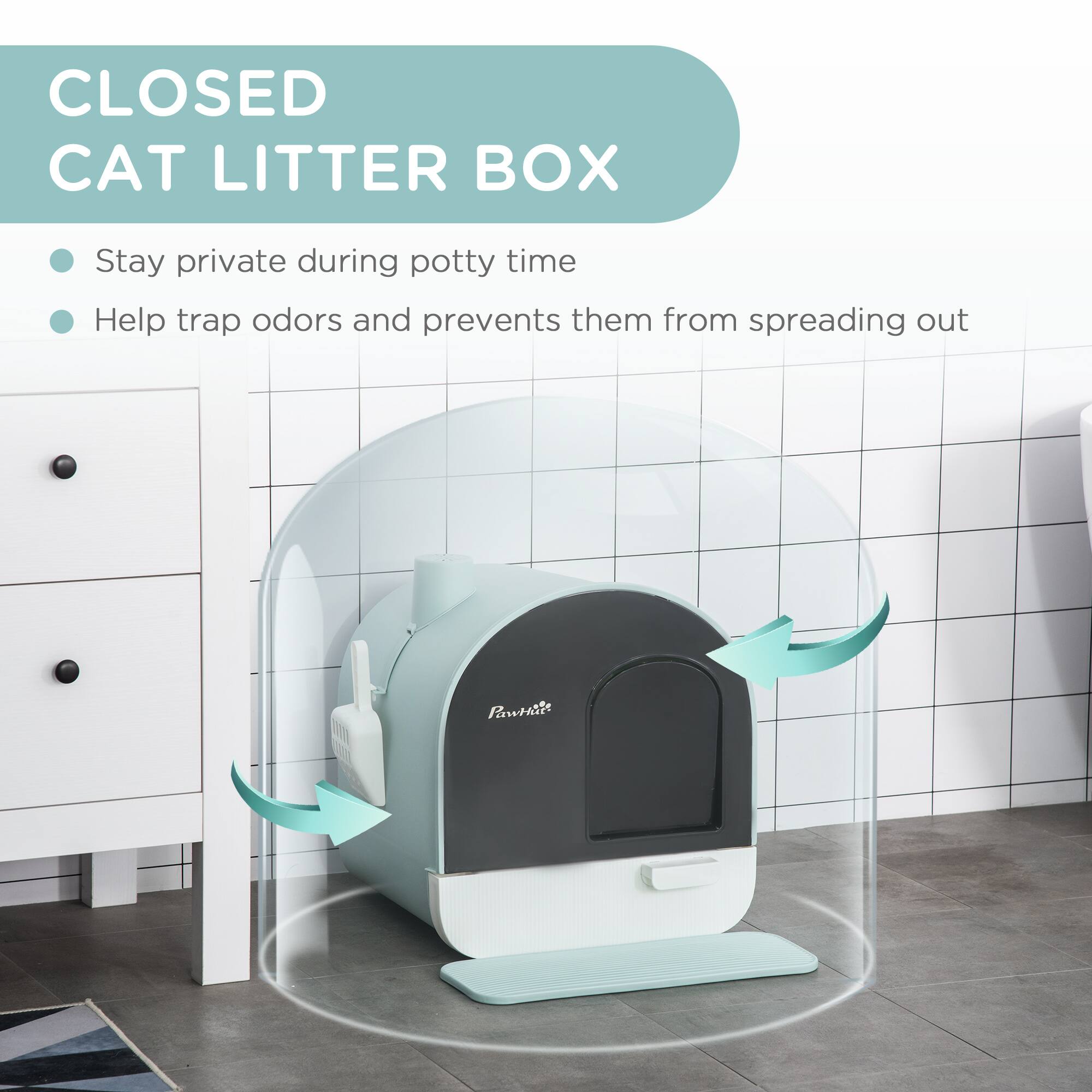 CLOSED CAT LITTER BOX

- Stay private during potty time
- Help trap odors and prevent them from spreading out