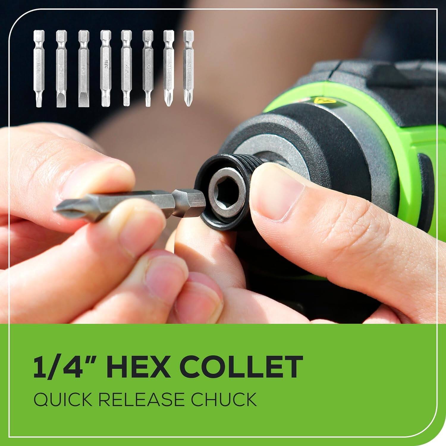 1/4" HEX COLLET  
QUICK RELEASE CHUCK