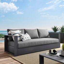 Tahoe Outdoor Patio Powder-Coated Aluminum Sofa by Modway - Gray Charcoal