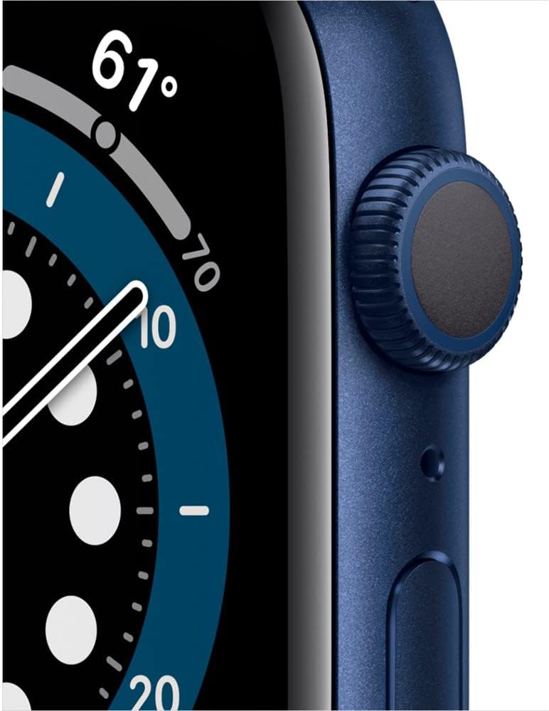 Angle. Apple - Refurbished Watch Series 6 Aluminum 44mm A2292 (GPS Only, No Cellular) - Blue.