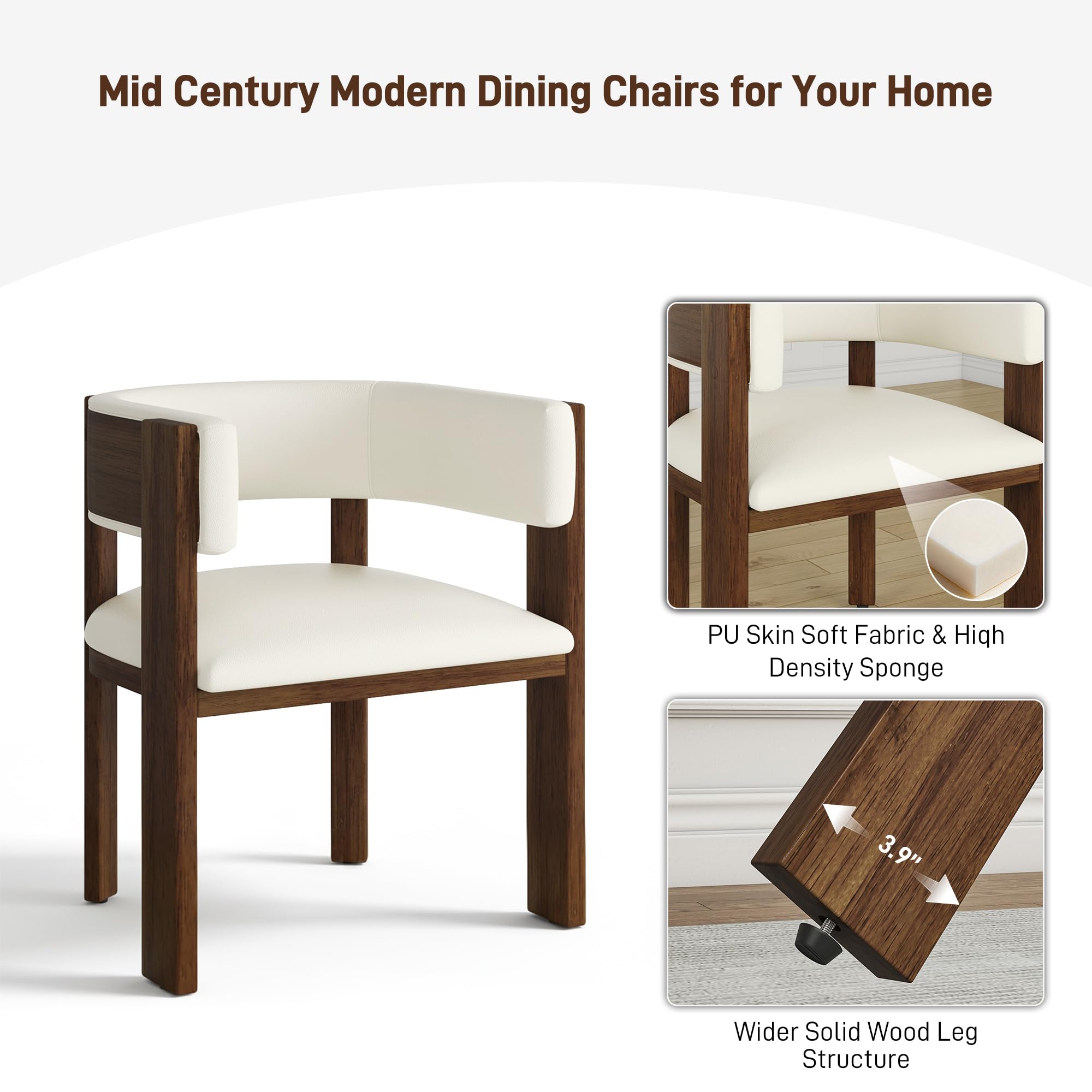 Mid Century Modern Dining Chairs for Your Home

- PU Skin Soft Fabric & High Density Sponge
- Wider Solid Wood Leg Structure