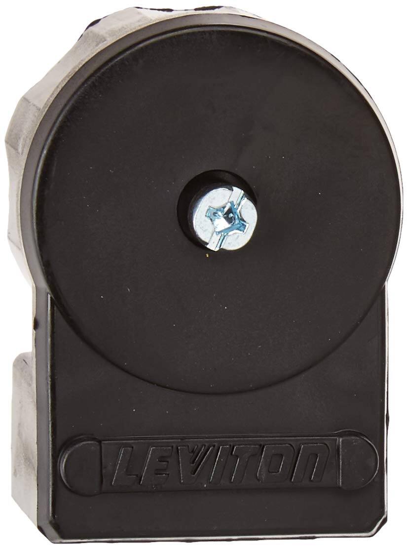 Left. Leviton - Leviton Industrial Nylon Angle Ground/Straight Blade Plug 5-15P 18-10 AWG 2 Pole 3 Wire - Black|White.