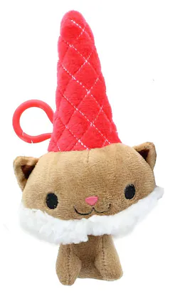 Front. Seven20 - Kitty Cone Clip Koko Gnome 5 inch Plush Backpack Clip - Red.