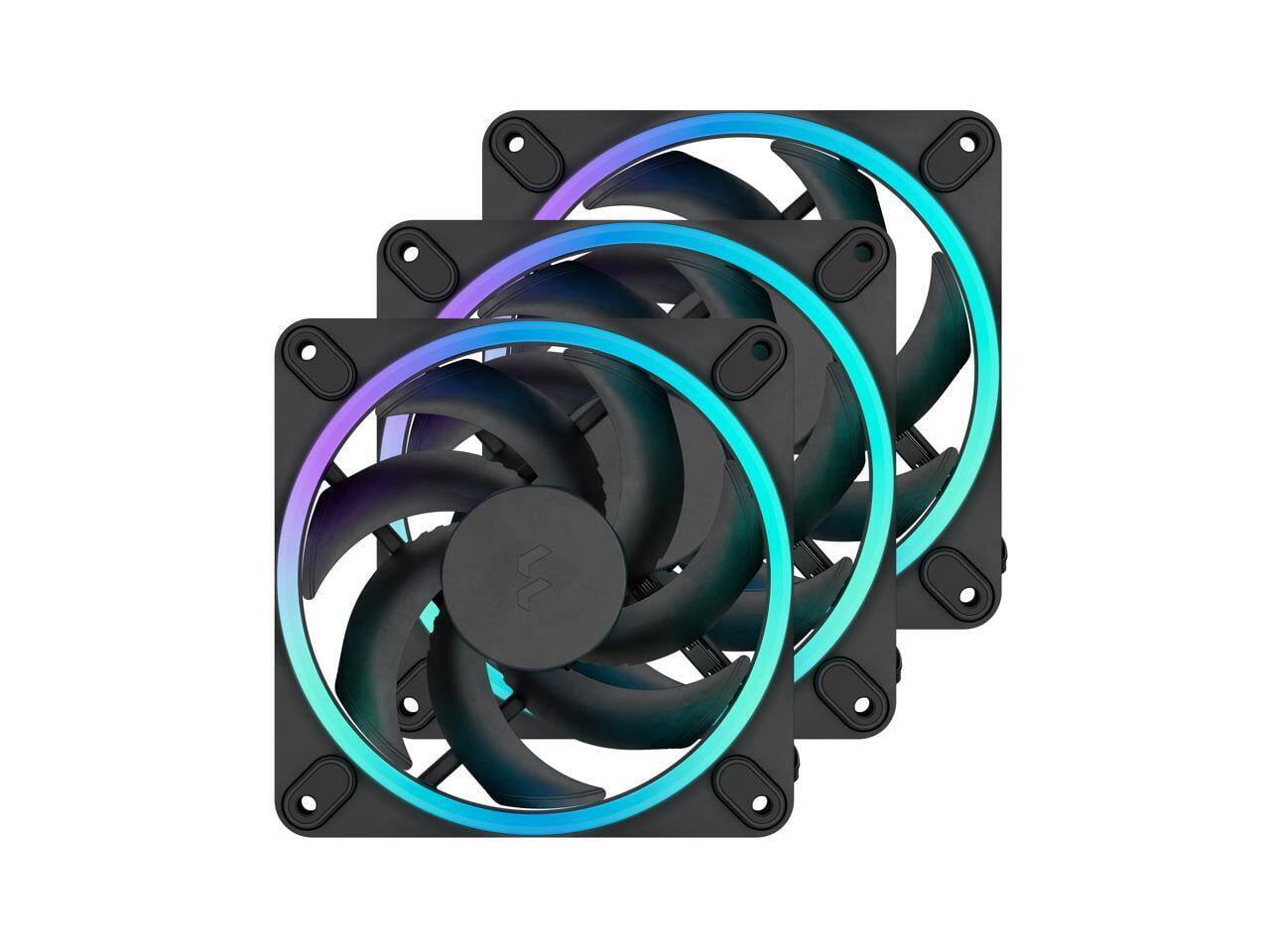 Front. Fractal Design - Momentum 12 RGB 120mm ARGB Case Fan 3-Pack - Black.