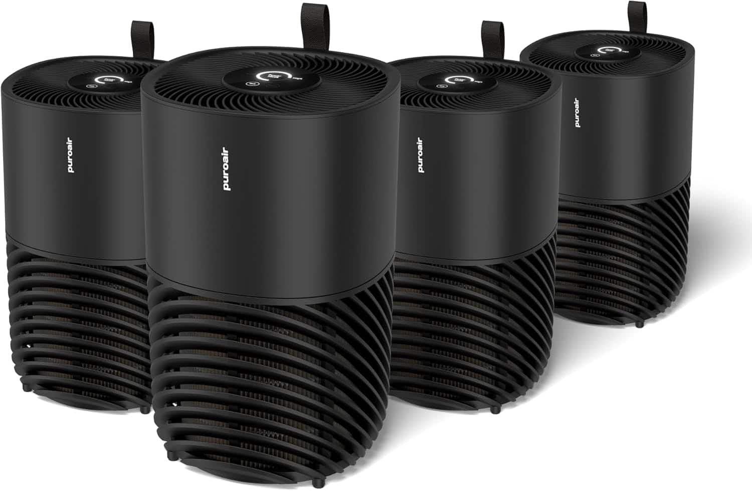 PuroAir - 130i Smart HEPA Air Purifier for Bedroom - 4-Pack Covers Up To 600 Sq Ft - Black