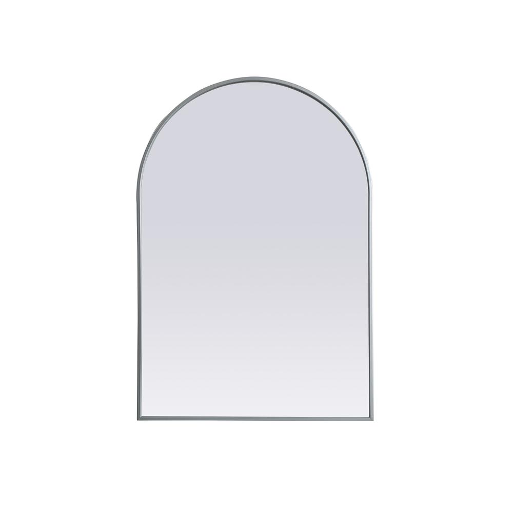 Alt View 5. Elegant Decor - Metal Frame Arch Mirror 27x40 Inch in Silver - Silver.