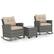 Alt View 9. Costway - Costway 3 PCS Patio Wicker Rocking Set with Tempered Glass Table & Soft Cushions Outdoor - Gray.