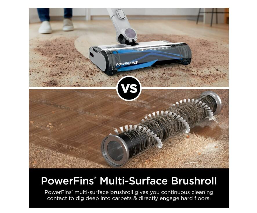 POWERFINS vs PowerFins Multi-Surface Brushroll

PowerFins multi-surface brushroll gives you continuous cleaning contact to dig deep into carpets & directly engage hard floors.

PowerFins® Multi-Surface Brushroll

PowerFins® multi-surface brushroll gives you continuous cleaning contact to dig deep into carpets & directly engage hard floors.