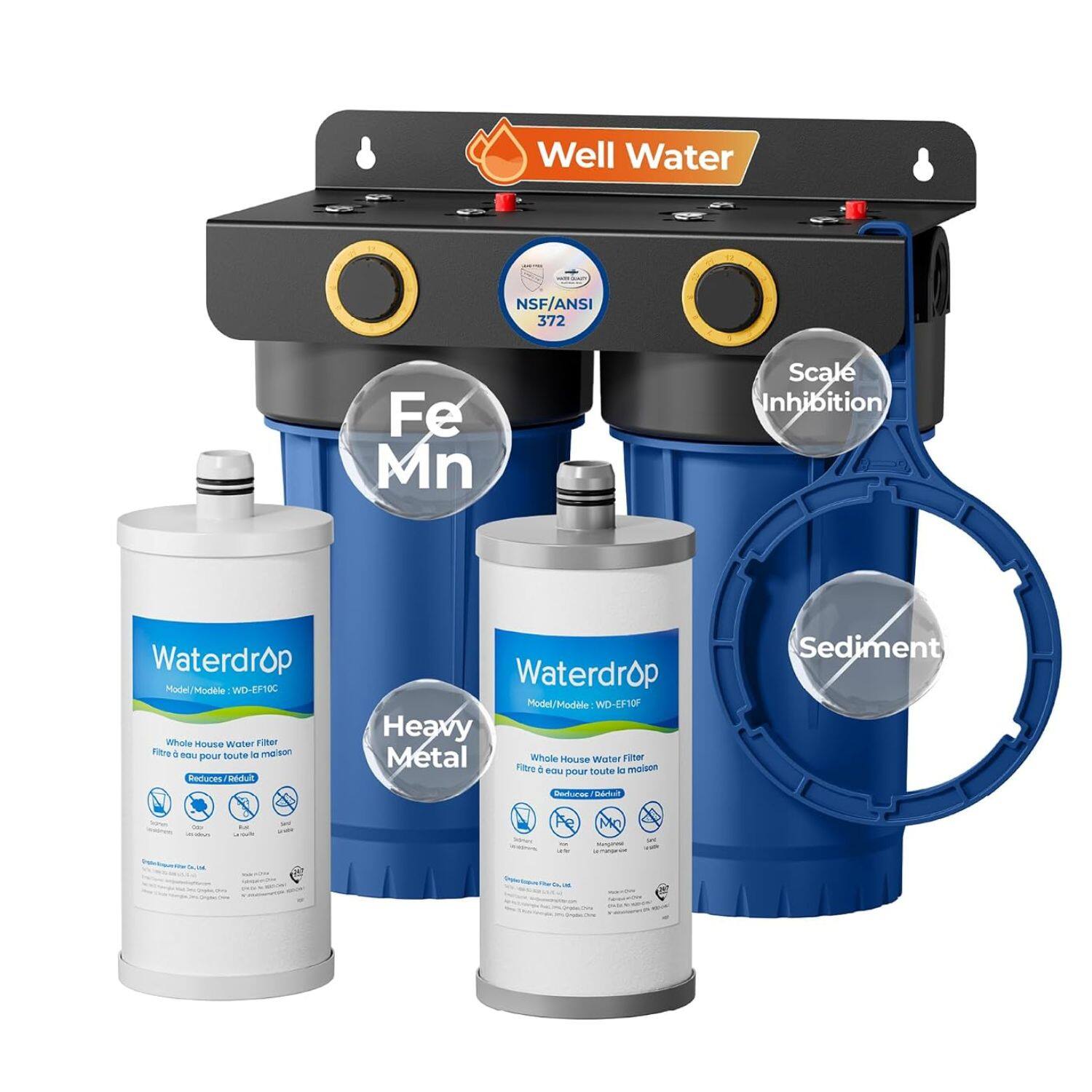 Waterdrop WHF2E FC Whole House Water Filter System for Cleaner Well ...