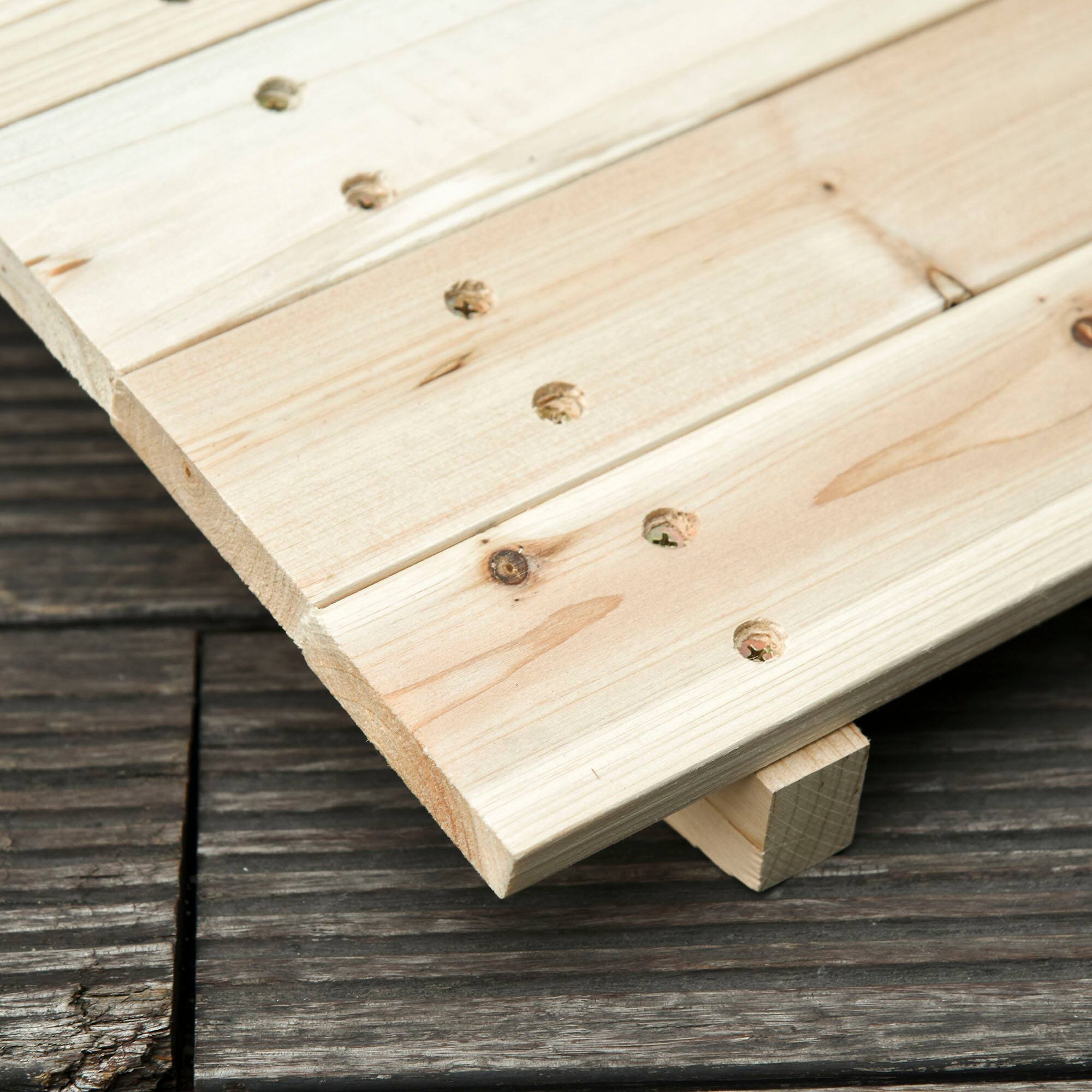 Alt View 7. Outsunny - 7.5' Wooden Arch Garden Bridge, Safety Rails for Backyard Ponds, Creeks, Streams - Natural Wood.