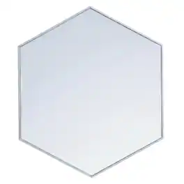 Elegant Decor - Metal frame hexagon mirror 38 inch in - Silver