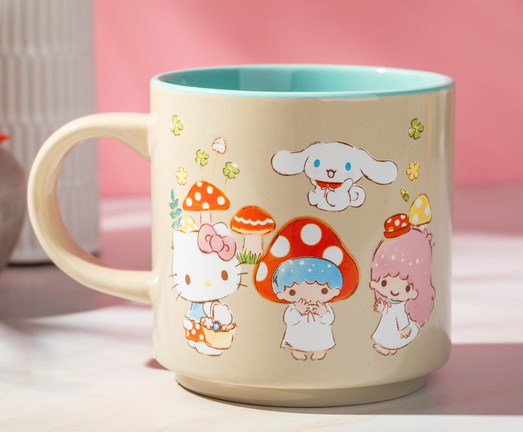 Alt View 4. Silver Buffalo - Sanrio Hello Kitty and Friends Mushroom Crew Single Stackable Ceramic Mug - Beige.