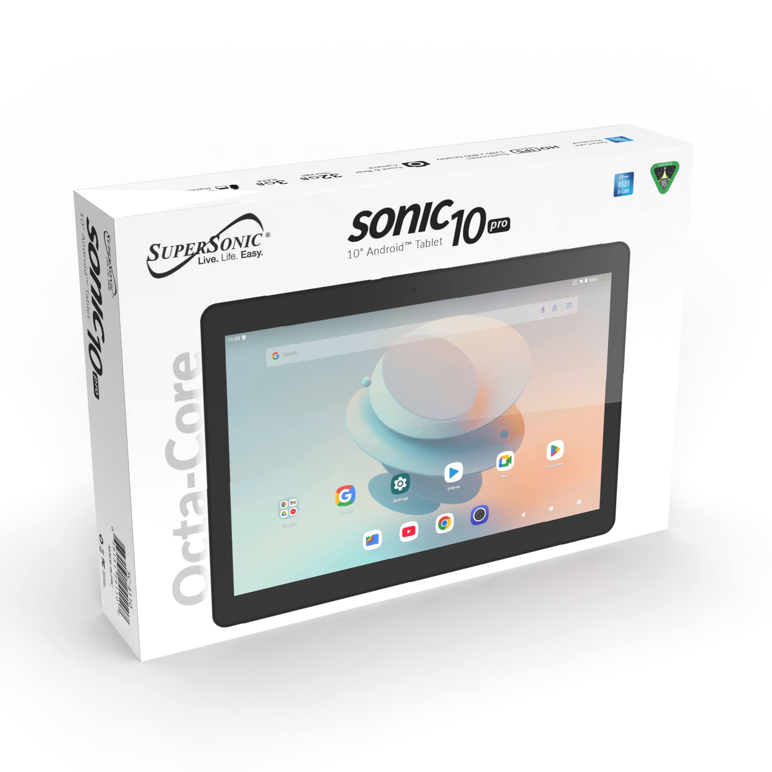 | CI |  ee I 4 - aaaa RE -s -de : sonic 10 pro i SUPERSONIC SUPERS ONIC Android Tablet Asarora Life. Easy. 10 CCOET Live. narotgsTables rA20T sonicio i  - -  arom I - - i  : Octa-Core  G Socad  - a