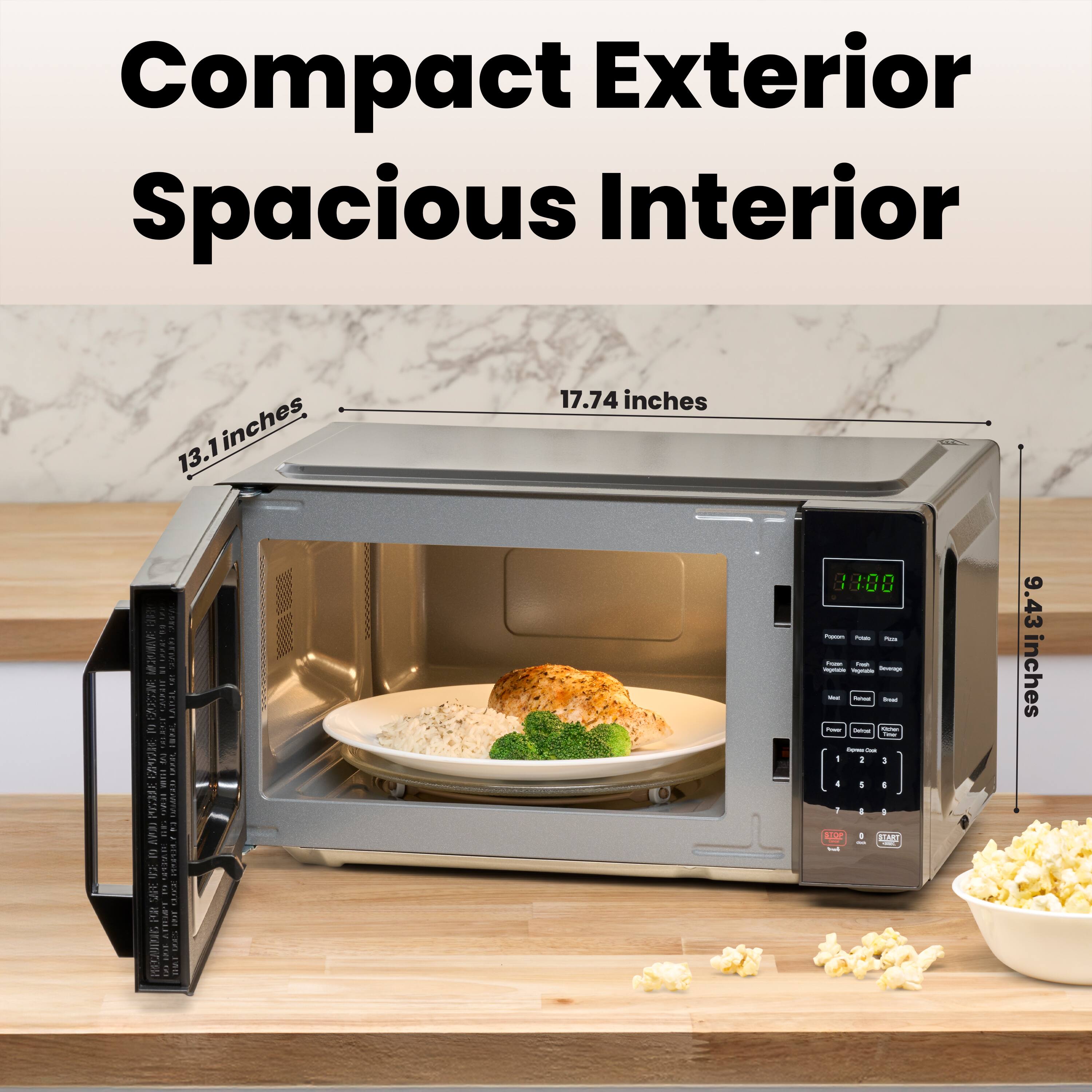 Compact Exterior Spacious Interior

13.1 inches  
17.74 inches  
9.43 inches