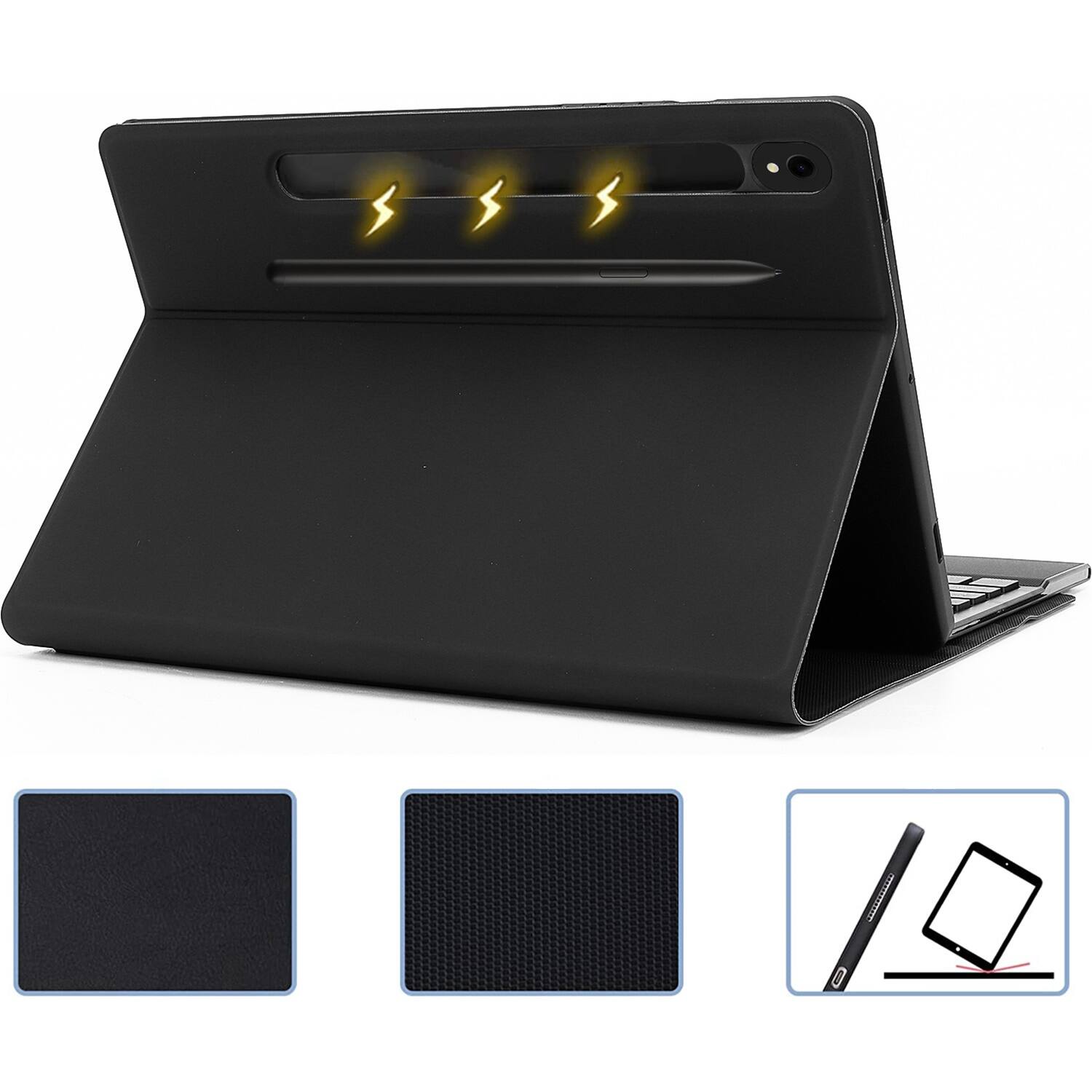 Alt View 13. SaharaCase - Keyboard Case with TrackPad for Samsung Galaxy Tab S8 and Galaxy Tab S7 - Black.