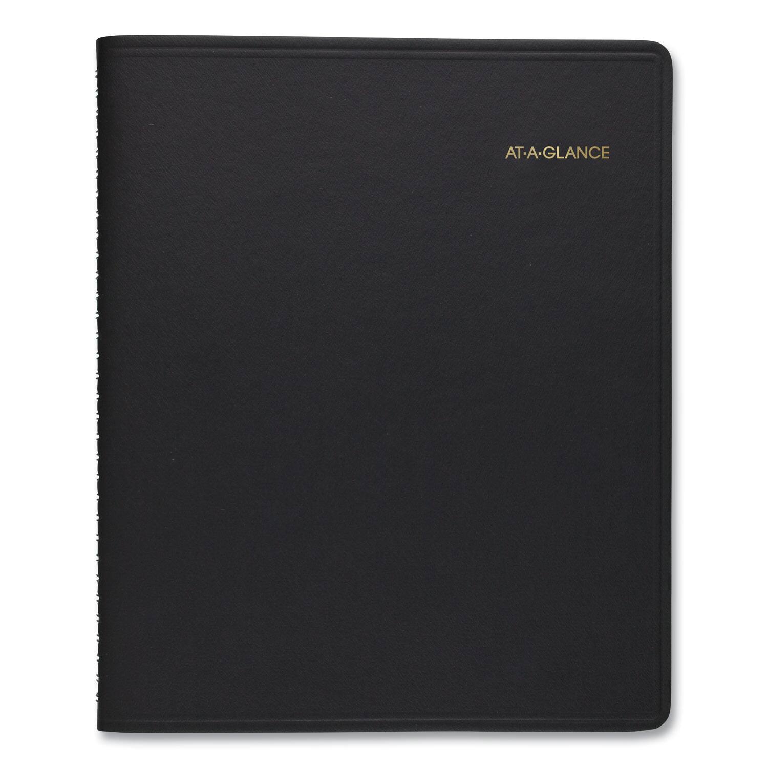 Left. AT-A-GLANCE - Monthly Planner 8.75 x 7 Black Cover 12 Month Jan to Dec 2026.