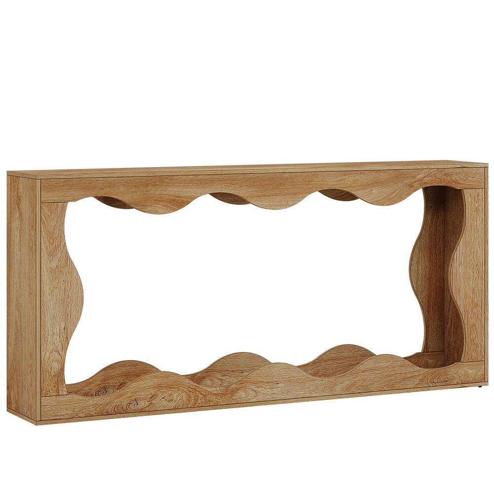 Angle. Kadyn - Entryway Table, Console Sofa Table,63" Console Table, Farmhouse Entryway Table Couch Table Behind Sofa,Light Brown - Brown.