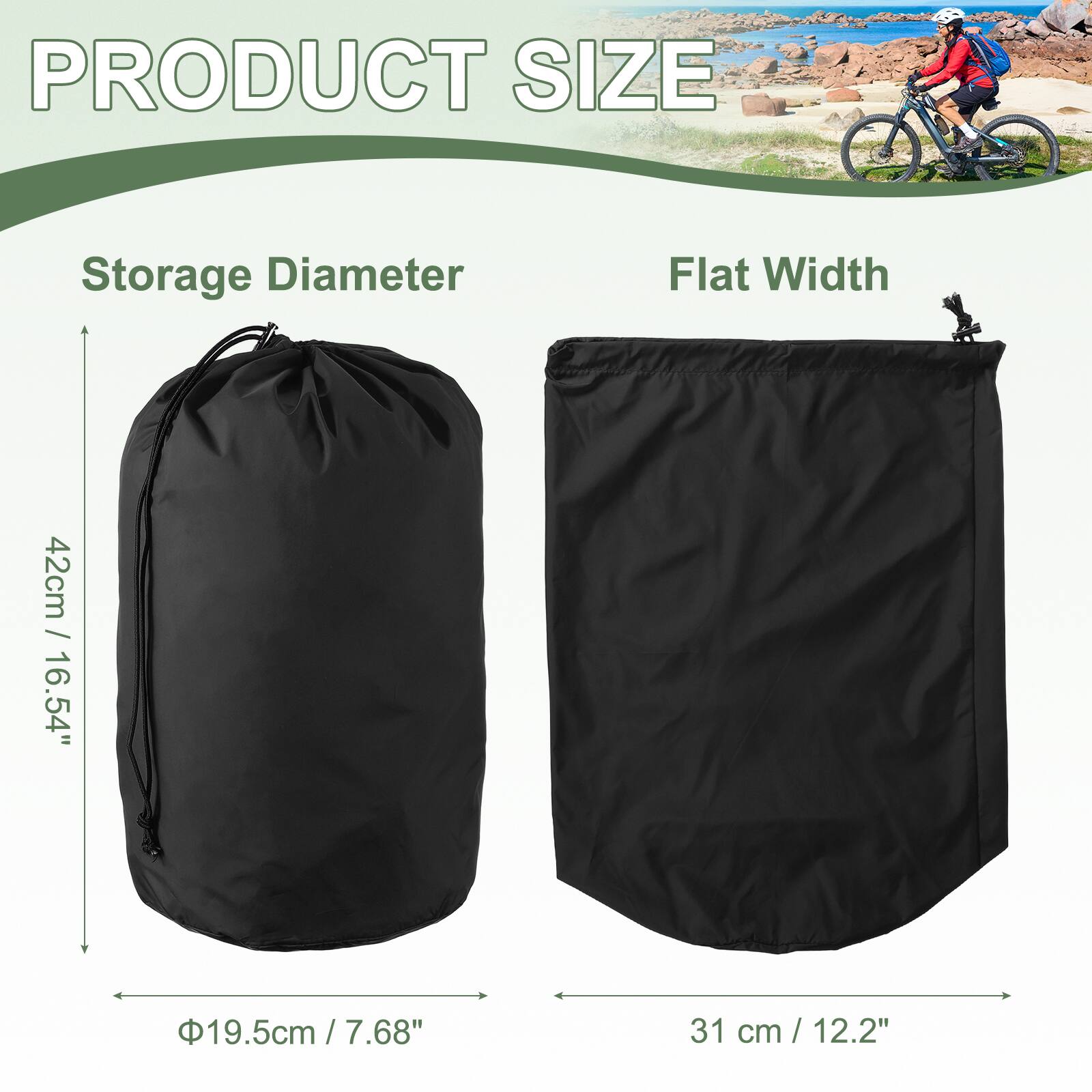 PRODUCT SIZE

Storage Diameter
42cm / 16.54"

Flat Width
19.5cm / 7.68"
31 cm / 12.2"
