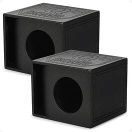 QPower - Q Power QBomb Single 12" Vented Port Subwoofer Box w/ Bedliner Spray (2 Pack)