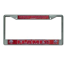 Rico Industries - Liberty University Flames - 12" x 6" Standard Size - Chrome Metal License Plate Frame - Multi