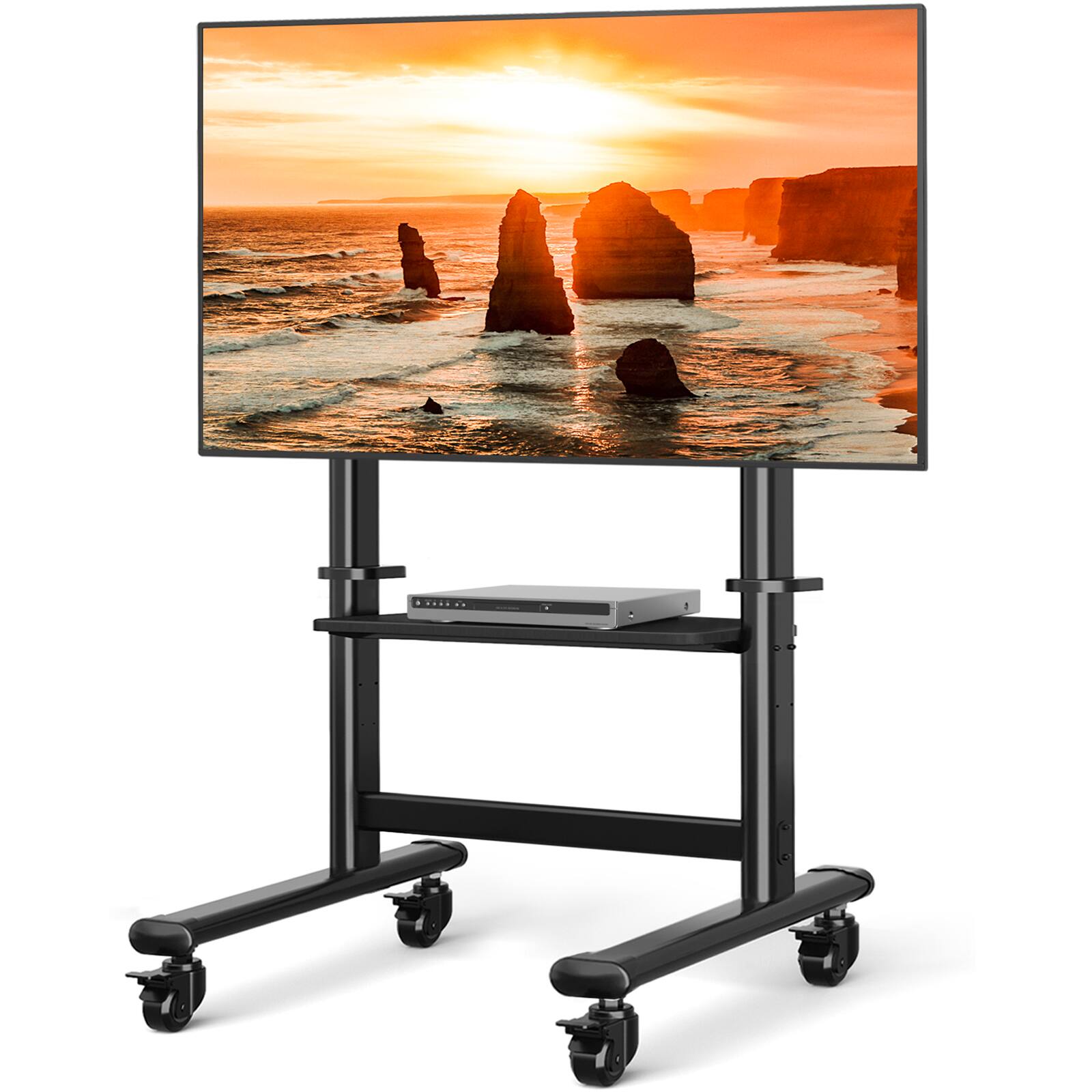 Angle. Rfiver - Heavy-duty mobile TV stand suitable for 32-85 inch TVs - Black.